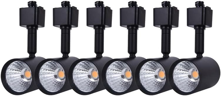mirrea 6 Pack H Type LED Track Lighting Heads, Black