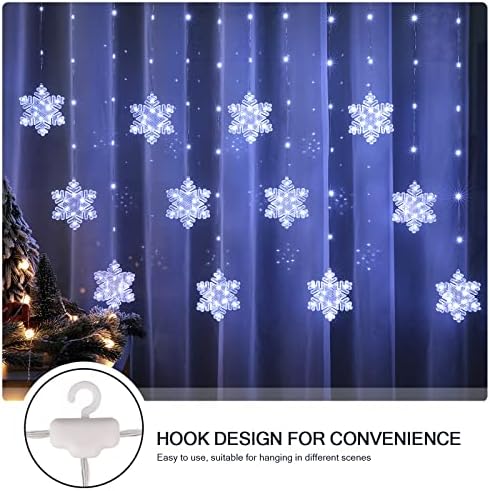 BLOOMWIN 204LED Christmas Fairy Curtain Lights, 9.8ft