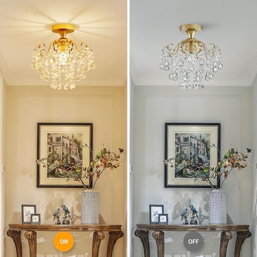 WUZUPS Crystal Chandelier Flushmount Ceiling Light Modern Lighting