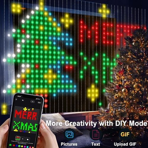 Smart Curtain Lights, 400 LED 6.6 x 6.6 FT Color Changing