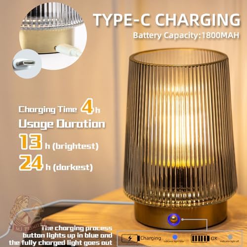 MJ PREMIER Rechargeable Cordless Table Lamp