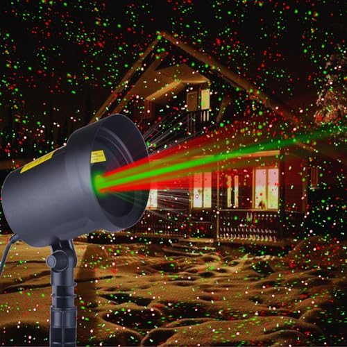 Fisca Red and Green Star Christmas Projector Lights