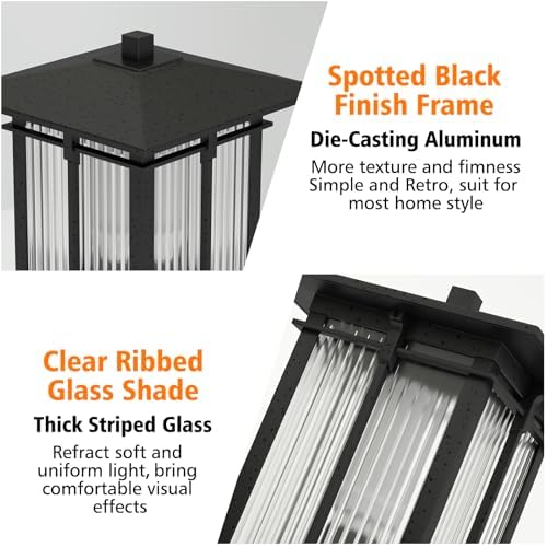 Black Aluminum Outdoor Post Light Fixture