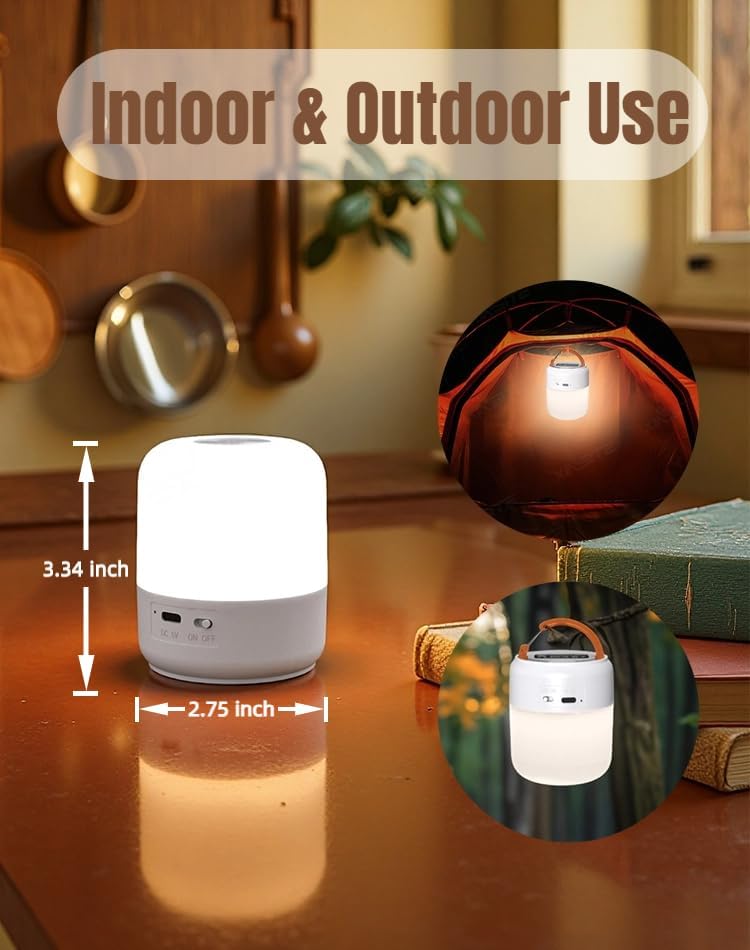 Portable Baby Night Light, 3-Color Rechargeable LED Lamp