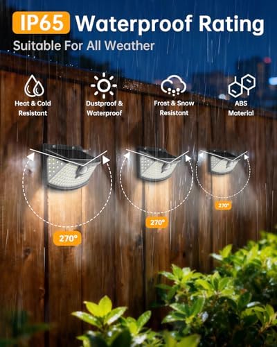 Aootek Solar Motion Sensor Lights, 120 LEDs, 6 Pack