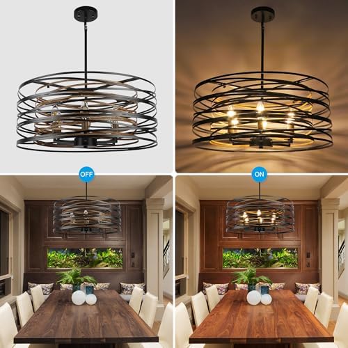 ACNKTZ 23.6'' 6-Light Drum Chandelier