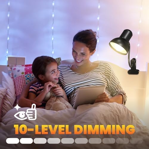Rechargeable RGB Clip-On Reading Lamp with Clamp