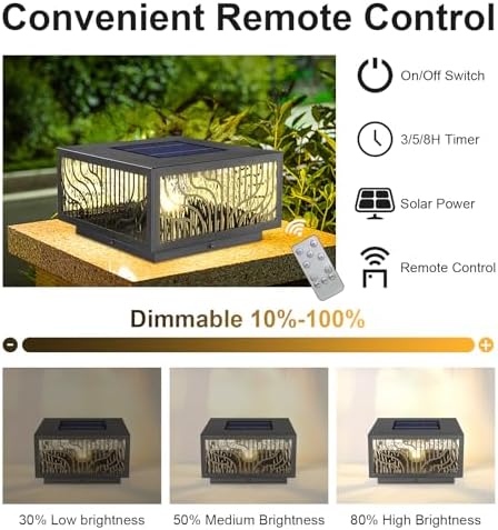 Waterproof Solar Pillar Light, 2700K