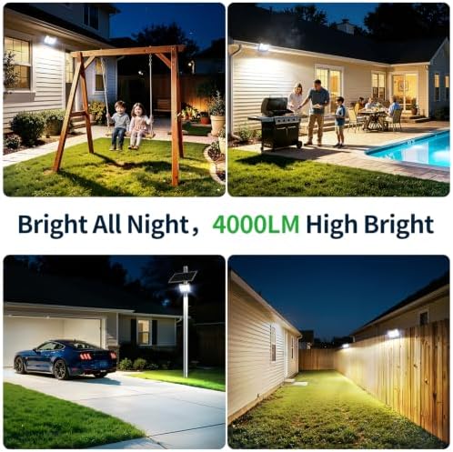 intelamp Solar Flood Lights, 20000mAh 4000LM