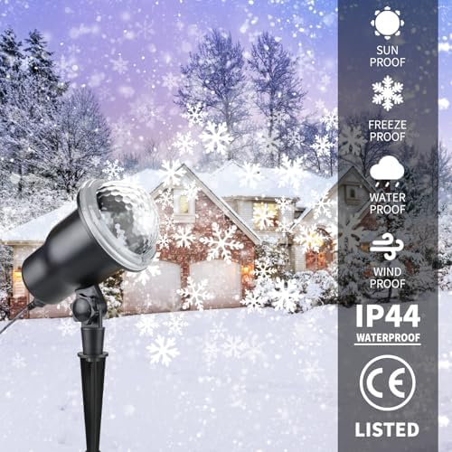 Snowflake Christmas Projector Lights with Wireless Remote