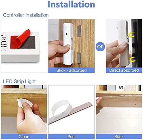WOBANE Rechargeable Motion Sensor Warm White LED Strip Light