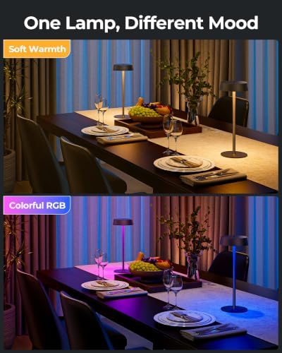 EZVALO Rechargeable Cordless RGB Table Lamp