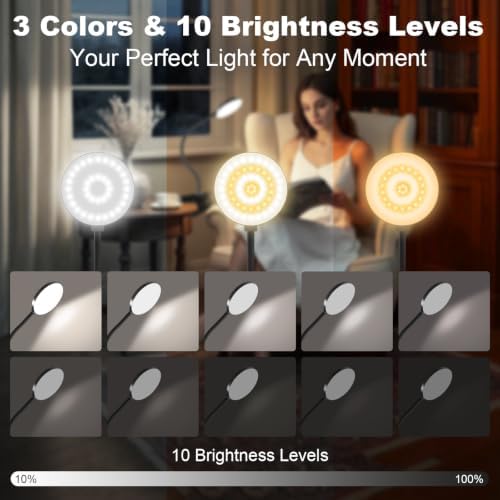 Rechargeable Clip on Light for Bed, 61 LED Cordless Reading Lamp with