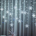 Christmas Snowflake LED Curtain Lights, 11.5ft, 96LED