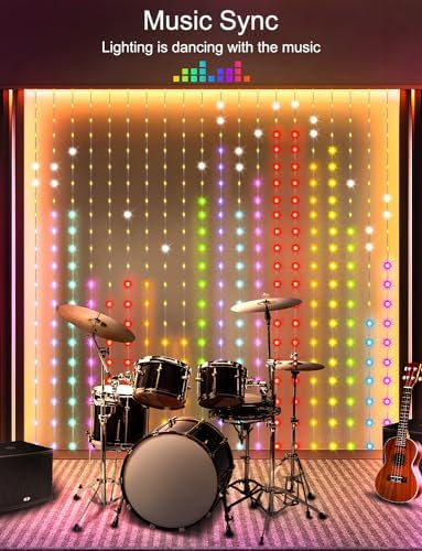 LumBelle 6.6 x 6.6Ft 400 LED Smart Curtain Lights