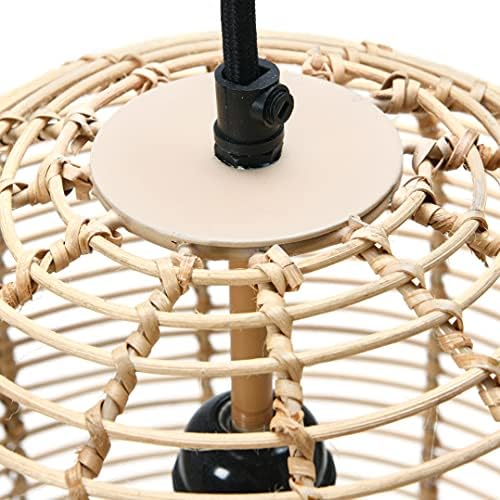 Modern Boho Handwoven Globe Rattan Pendant Light, Natural