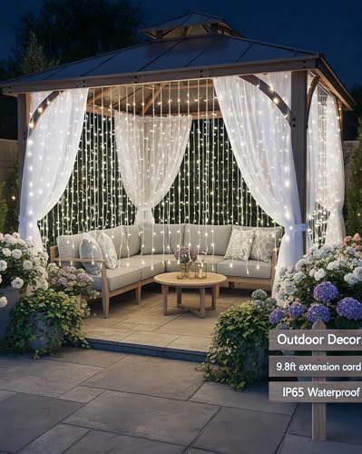 Curtain Lights for Bedroom, 300 LED 9.8ft x 9.8ft