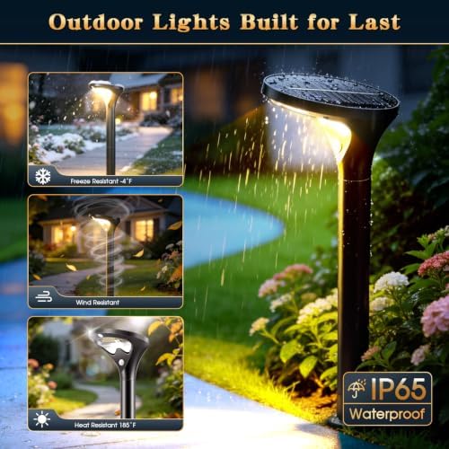 Garpar 400LM Solar Pathway Lights, Motion Sensor