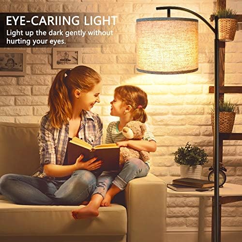 ROTTOGOON Industrial Floor Lamp, 3 Color Temperatures, Black