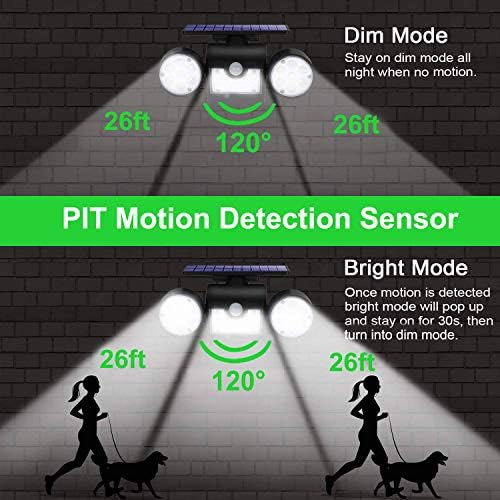 3-Head Solar Outdoor Motion Security Flood Lights