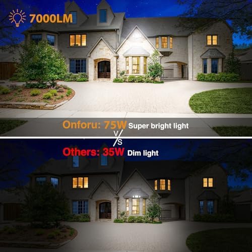 Onforu LED Security Flood Light, 75W, 6500K