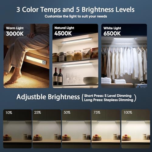 10 Inch Rechargeable Motion Sensor Lights, 2 Pack