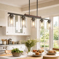 Amico 5-Light Dining Room Chandelier, Seeded Glass