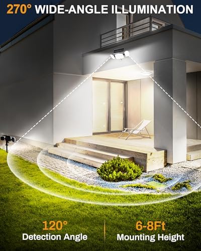 1-Pack Solar Motion Sensor Outdoor Light with Stake