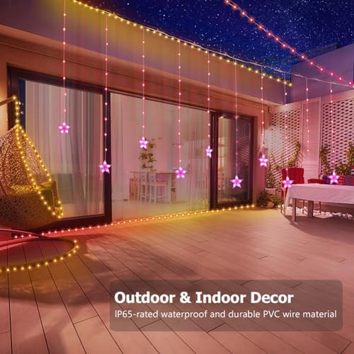 Star Curtain Lights, 10ft x 3.3ft, RGB