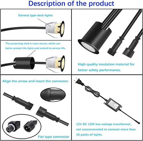 16-Pack Φ1.18in Deck Lights with Photocell