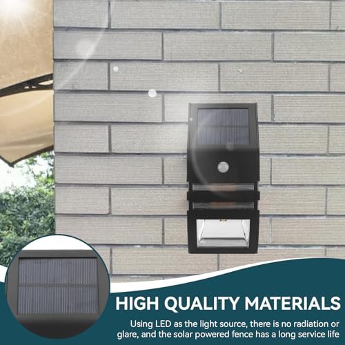 Solar Motion Lights Outdoor, Water Proof Fence Lights Solar Powered 2