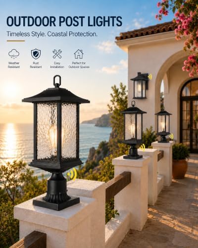 Beionxii 21-Inch Black Outdoor Post Light