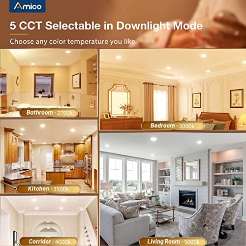 Amico 12 Pack 6 Inch LED Recessed Light