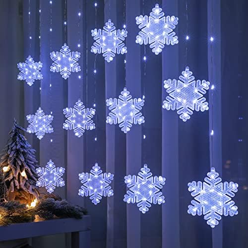 BLOOMWIN 204LED Christmas Fairy Curtain Lights, 9.8ft