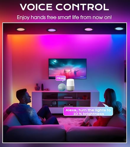 CLOUDY BAY 6 Inch Smart WiFi LED Recessed Lights, 4 Pack