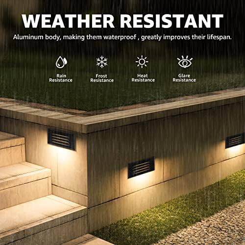 SUNVIE 6" Low Voltage Step Lights Outdoor 5W 3000K Black Aluminum