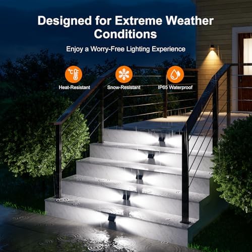 6-Pack Waterproof Solar Step Lights, Cool White