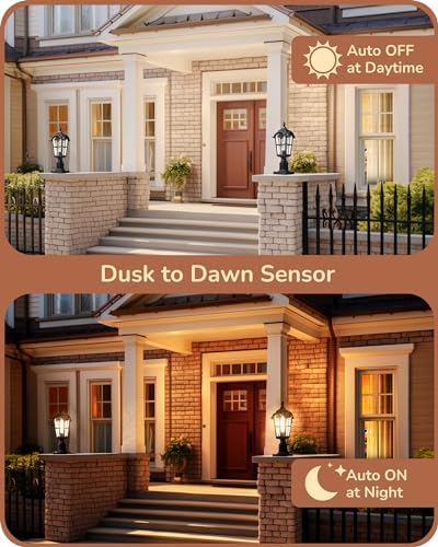 EDISHINE Dusk to Dawn Outdoor Post Light