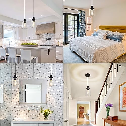 WimiSom Industrial Pendant Lighting, Modern Clear Glass Shade