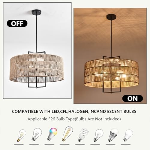 6-Light Large Boho Chandelier