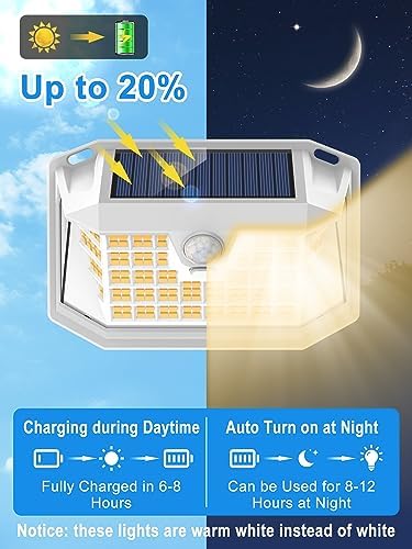LANSOW 6-Pack Solar Motion Lights, 188 LED