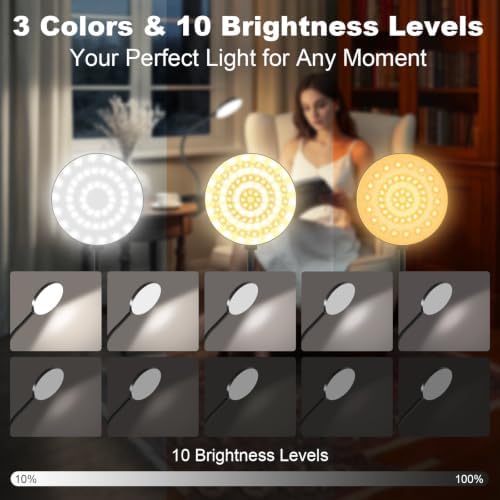 Black Rechargeable 97-LED Clip-On Reading Lamp