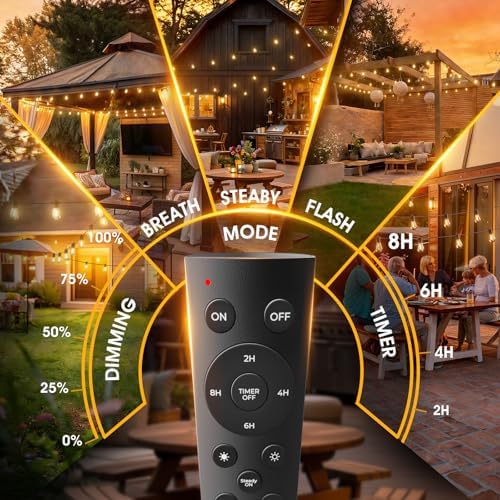 50-Foot Weatherproof LED Patio String Lights