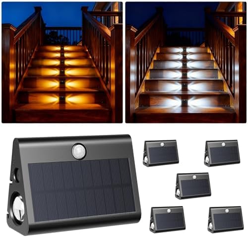 6 Pack Motion Sensor Solar Outdoor Step Lights