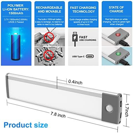 30-LED Under Cabinet Lights, USB Rechargeable, 2 Pack