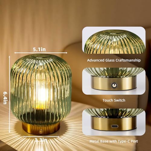 MJ PREMIER Green Rechargeable Table Lamp