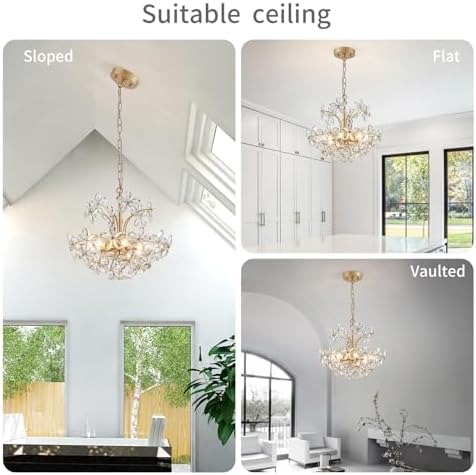 WUZUPS Crystal Chandelier Pendant Flushmount Ceiling Light Modern
