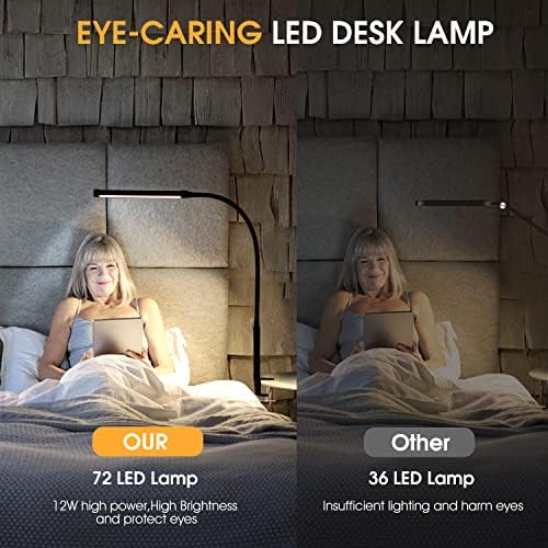 Voncerus Black LED Desk Lamp with Clamp