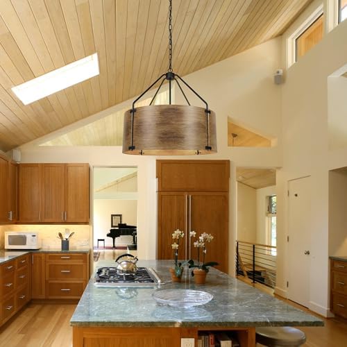 CNRATYE 6-Light Farmhouse Drum Chandelier
