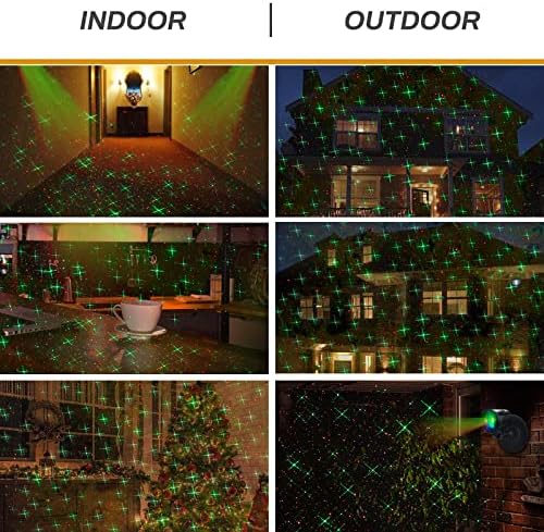 Christmas Laser Projector Lights, Red and Green Star Show